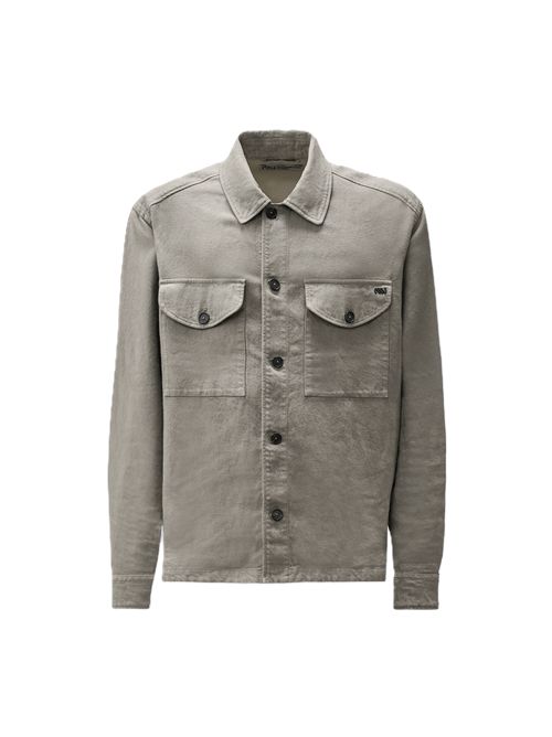 Linen OvershirtOvershirt in lino smerigliato tinta in capo Massimo Osti Studio | 21MMOS014A-110786G359 WALNUT